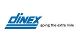 Un logotipo azul y blanco para Dinex que va más allá.