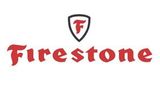 El logotipo de Firestone es rojo y negro y tiene un escudo.