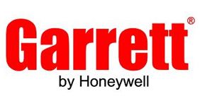 Un logotipo rojo y blanco para Garrett de Honeywell.