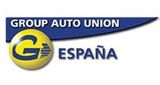 El logotipo del grupo Auto Unión España es azul y amarillo.