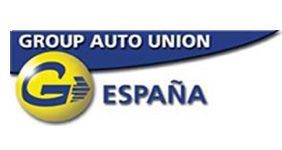 El logotipo del grupo Auto Unión España es azul y amarillo.