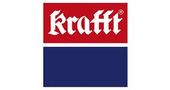 Un logotipo rojo y azul con la palabra kraft en él.