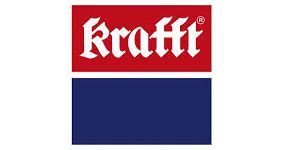Un logotipo rojo y azul con la palabra kraft en él.