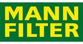 Un cartel verde que dice filtro mann en letras amarillas