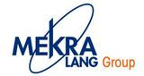 Un logotipo azul y naranja para el grupo Mekra Lang.