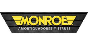 Un logotipo negro y amarillo para Monroe Amortiguadores y Struts