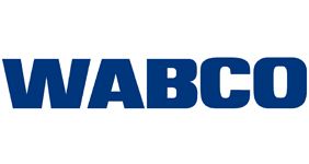 El logotipo de Wabco es azul y blanco sobre un fondo blanco.