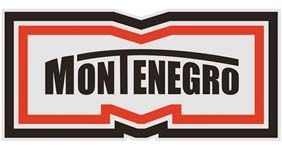 Un logotipo rojo, blanco y negro para Montenegro.