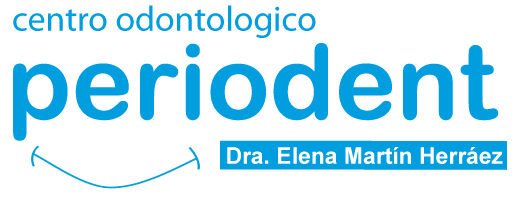 Logotipo para centro odontológico Periodent, nombre de la Dra. Elena Martin Herráez.