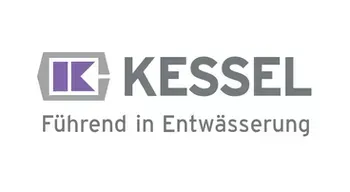 Kessel logo: gray and purple emblem,