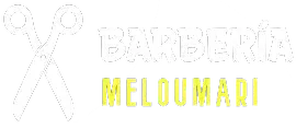Un logotipo para una barbería con un par de tijeras.