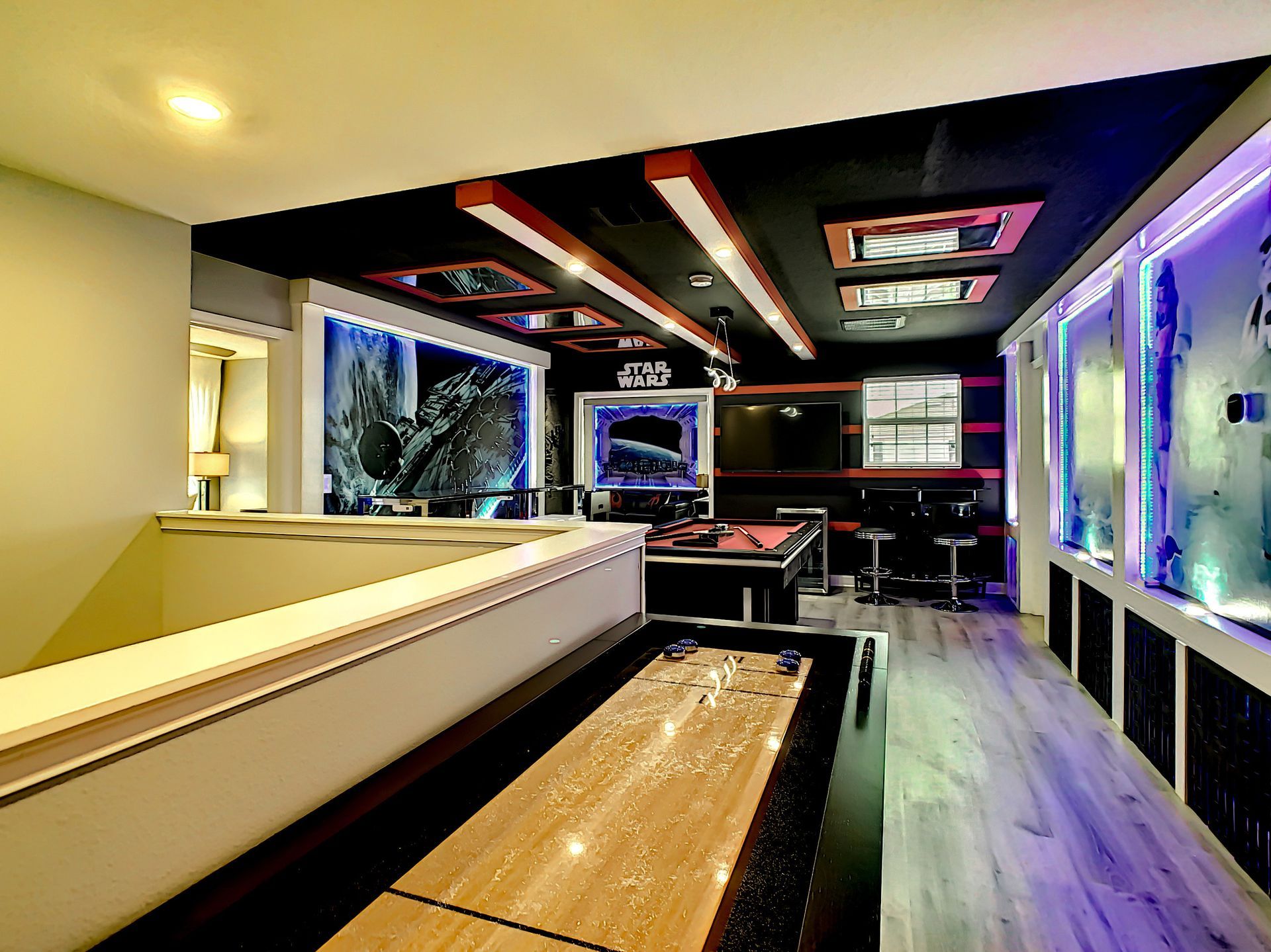 Shufflboard in Star Wars Game Room Orlando vacation rental near Disney