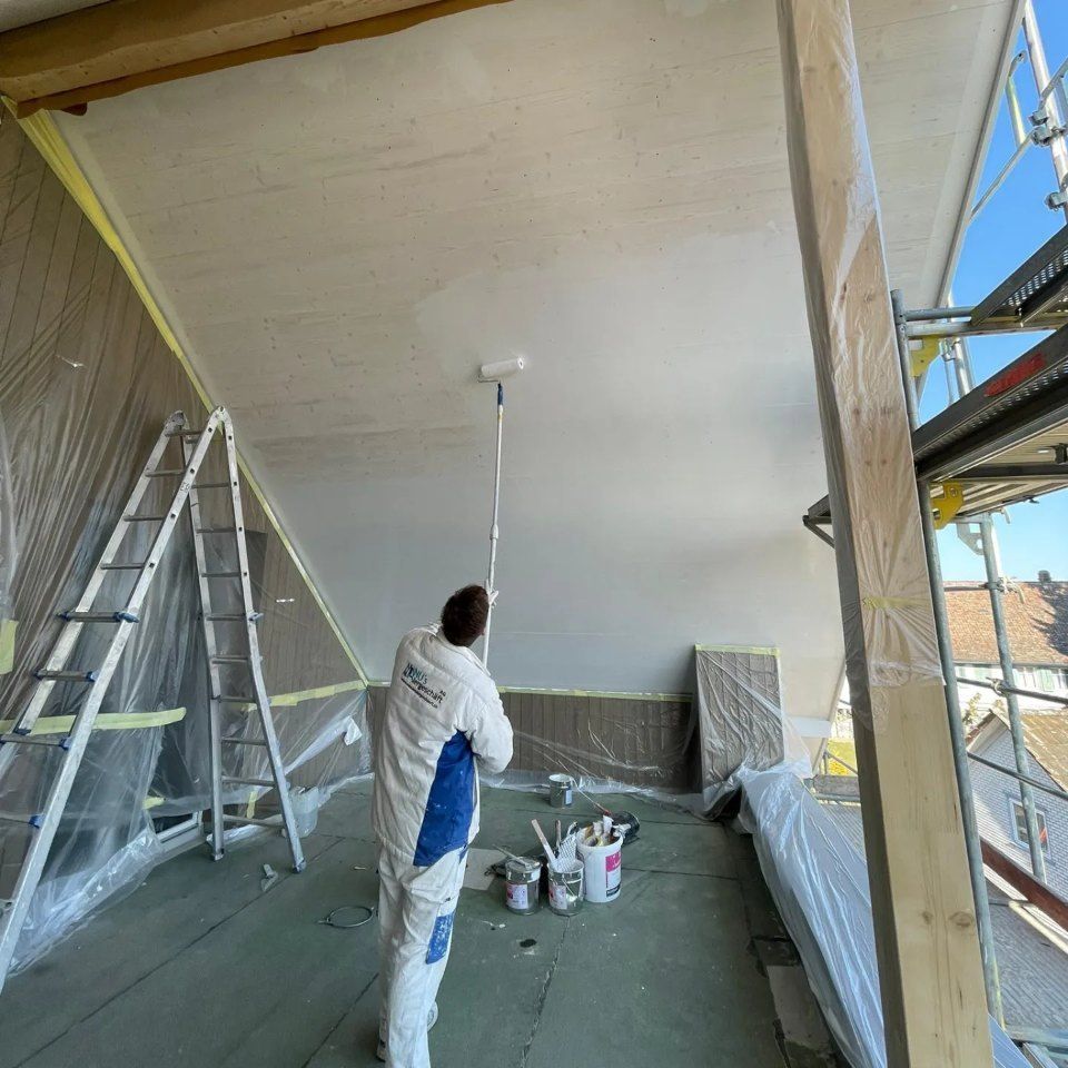 Maler der Manu's Malergeschäft AG bei der Arbeit