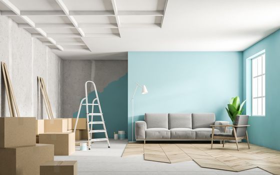 Wohnzimmer wird gestrichen