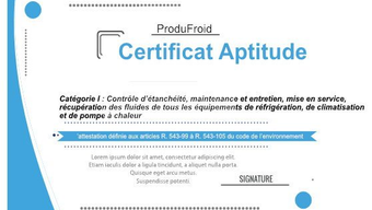 Certificat attestation de capacité fluide frigorigène