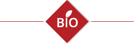 Bio avec une feuille sur le i