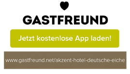 A sign that says gastfreund jetzt kostenlose app laden