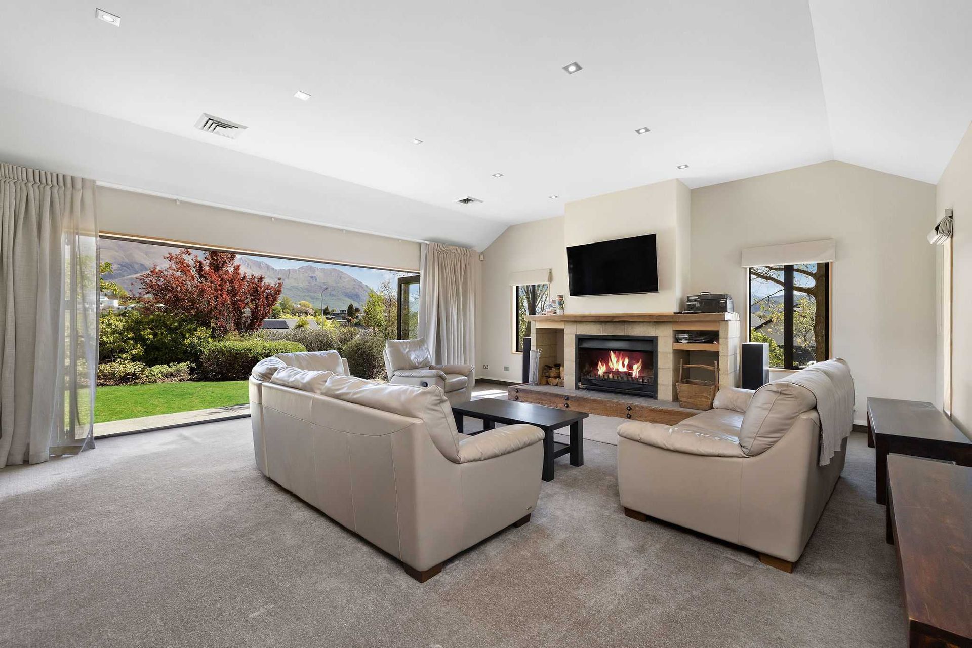 Living room setup in a Queenstown short-term rental