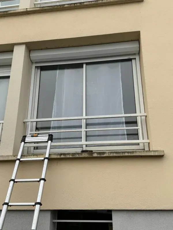 Fenêtre avec une échelle posée au mur