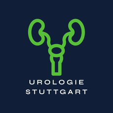 Ein Logo für die Urologie Stuttgart mit einem grünen Nierensymbol