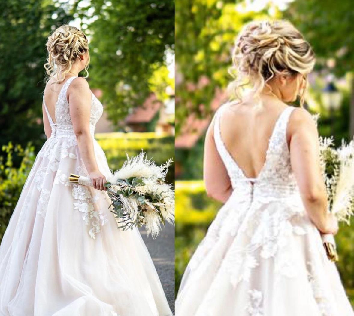 Braut mit hochgesteckten Haaren