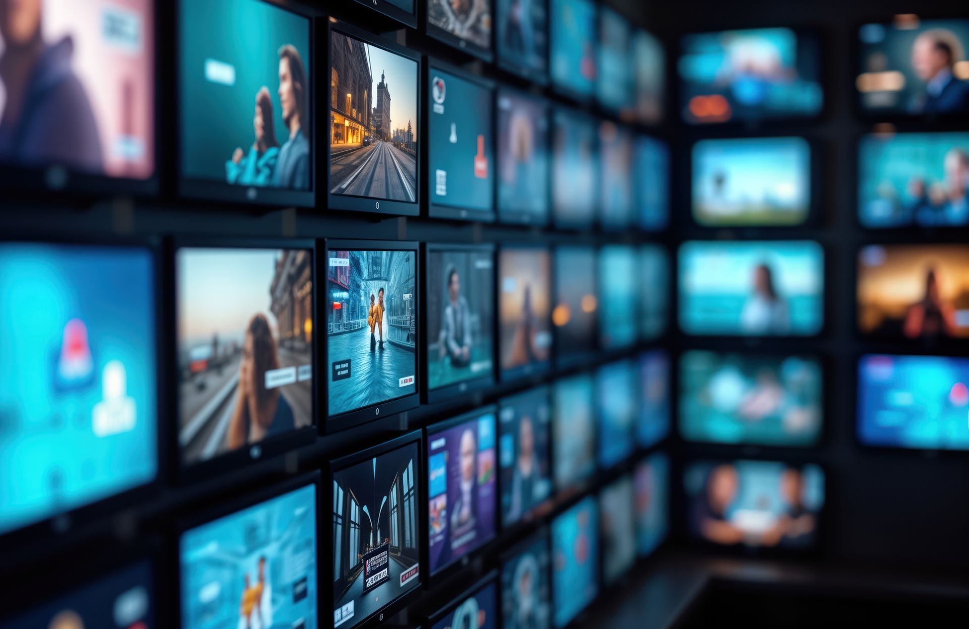 De multiples écrans de télévision