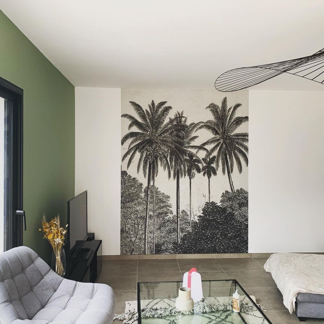 Papier peint dans salon style panoramique