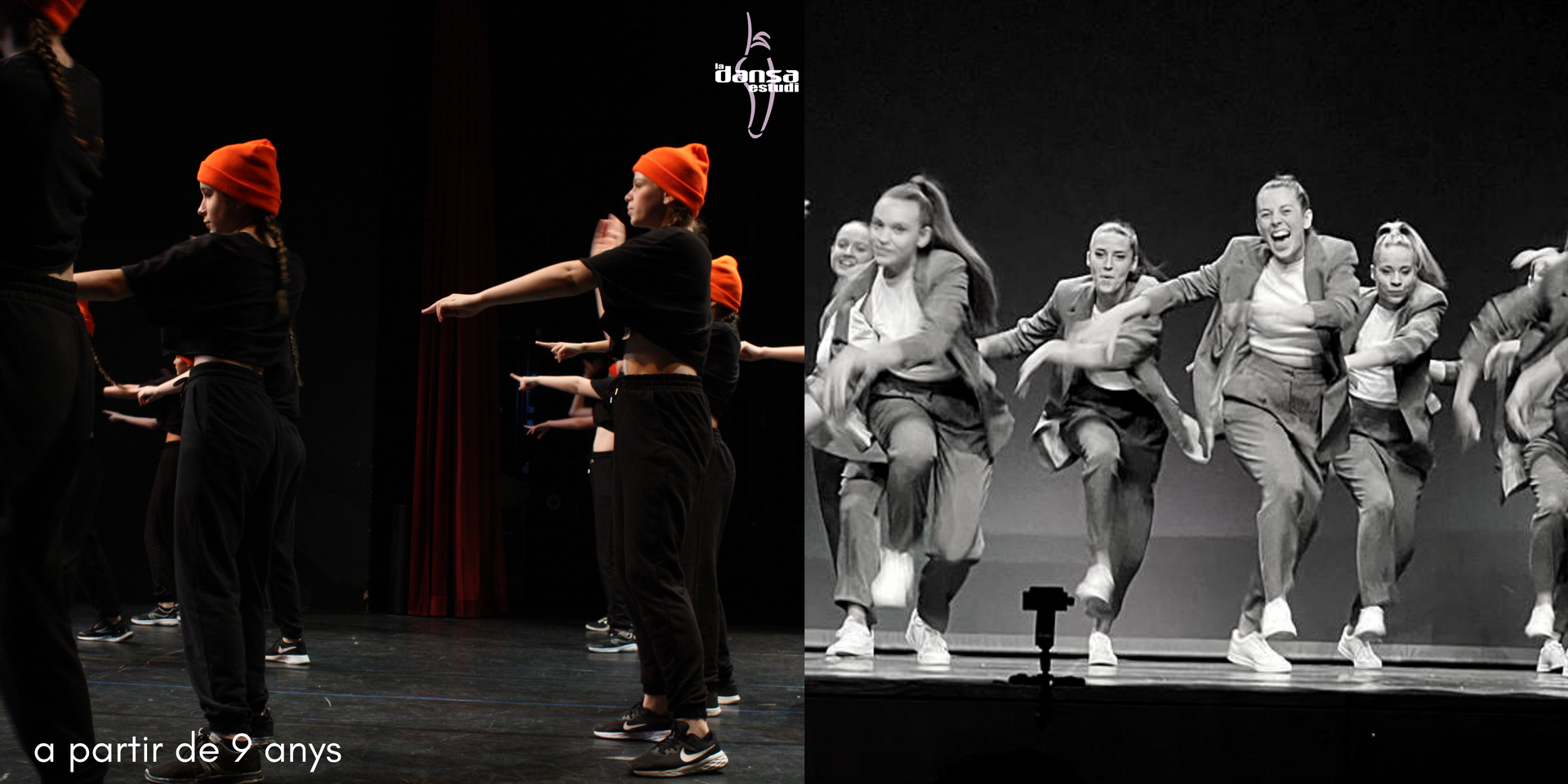 Una fotografía en blanco y negro de un grupo de personas bailando en un escenario.