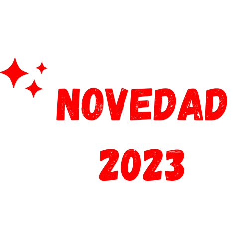 La palabra novedad está en rojo sobre fondo blanco.
