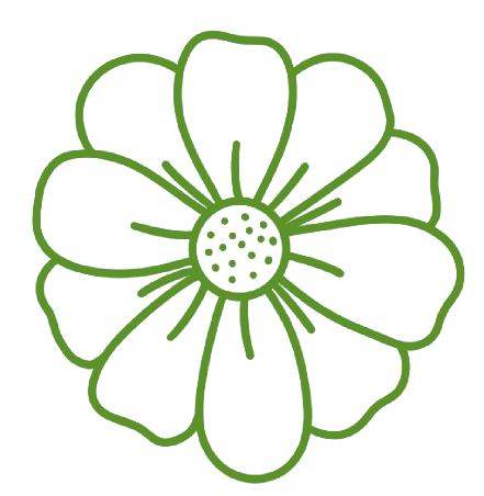 Grüne Umrisse einer spriessenden Pflanze mit zwei Blättern neben einer Gartenkelle im Boden