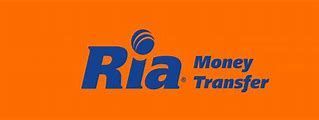 El logotipo de Ria Money Transfer está sobre un fondo naranja.