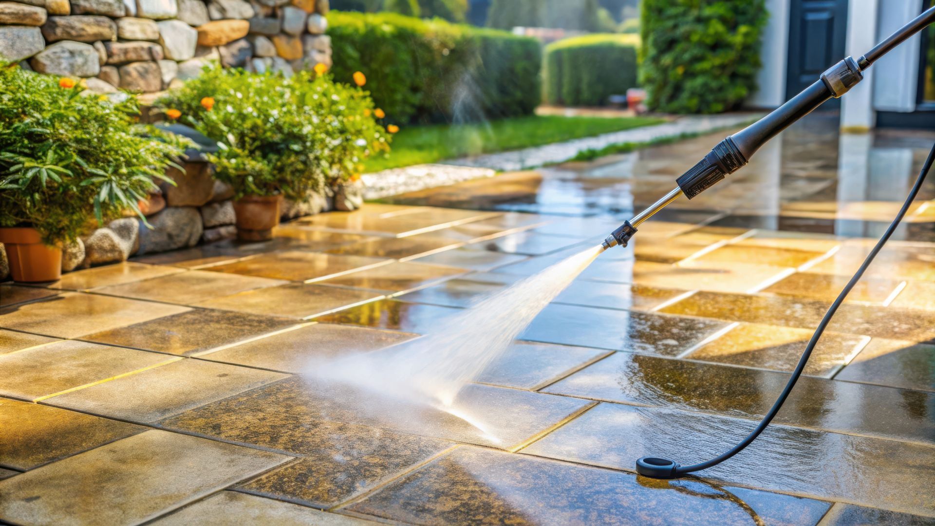 Décapage de terrasse en dalles