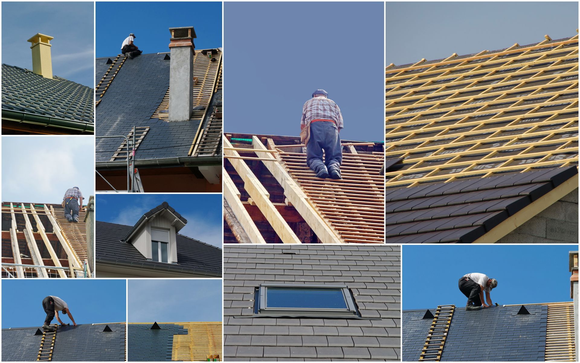 Différentes étapes de la renovation d'une charpente