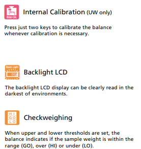UW / UX series precision balance details
