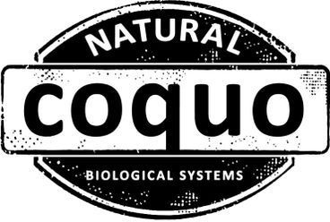 Un logotipo en blanco y negro para sistemas biológicos naturales coquo.