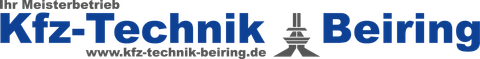 ein blau-weißes logo für kfz-technik beiring