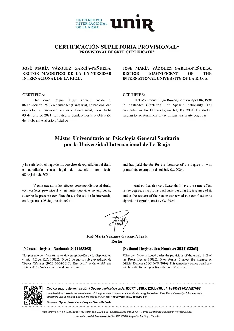 Un documento en español de UNIR sobre comunicación social y educación con texto y logotipos.
