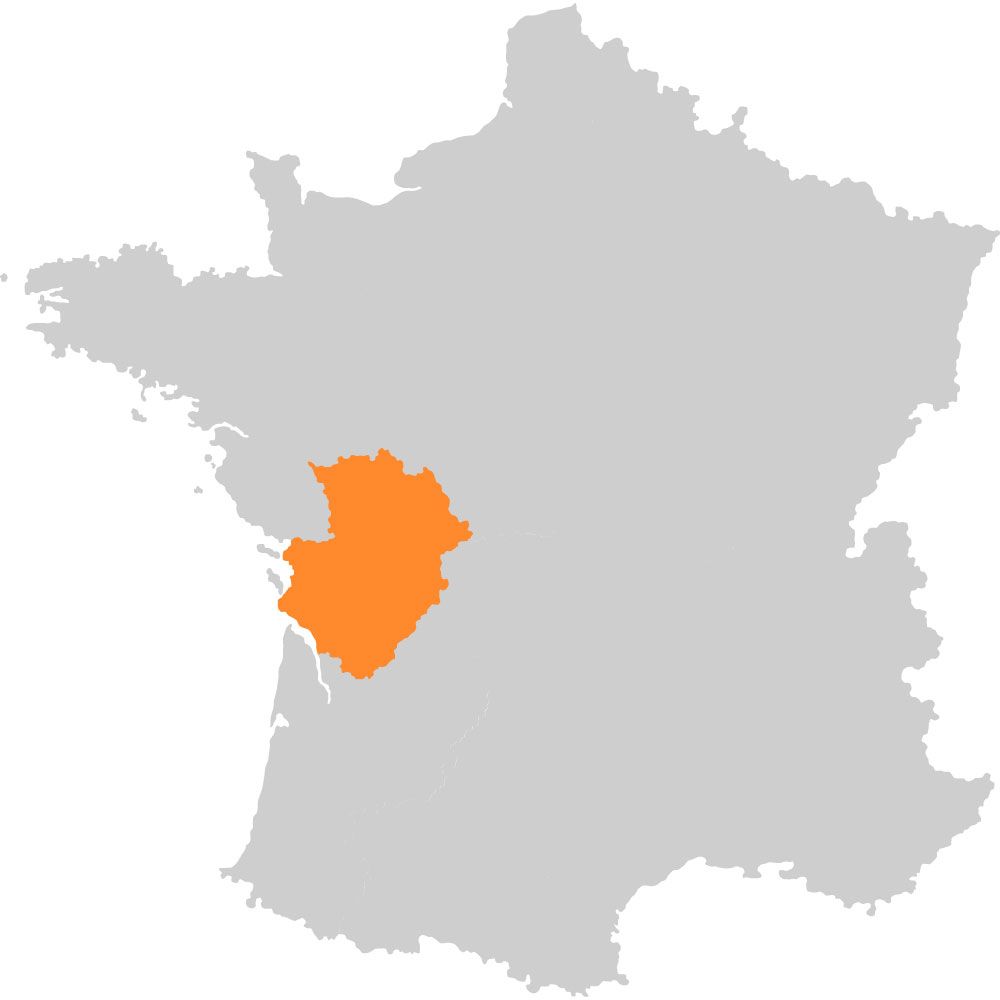 Carte de la France avec la Bretagne mise en évidence en orange.
