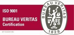El logotipo de Bureau Veritas Certification es ISO 9001.