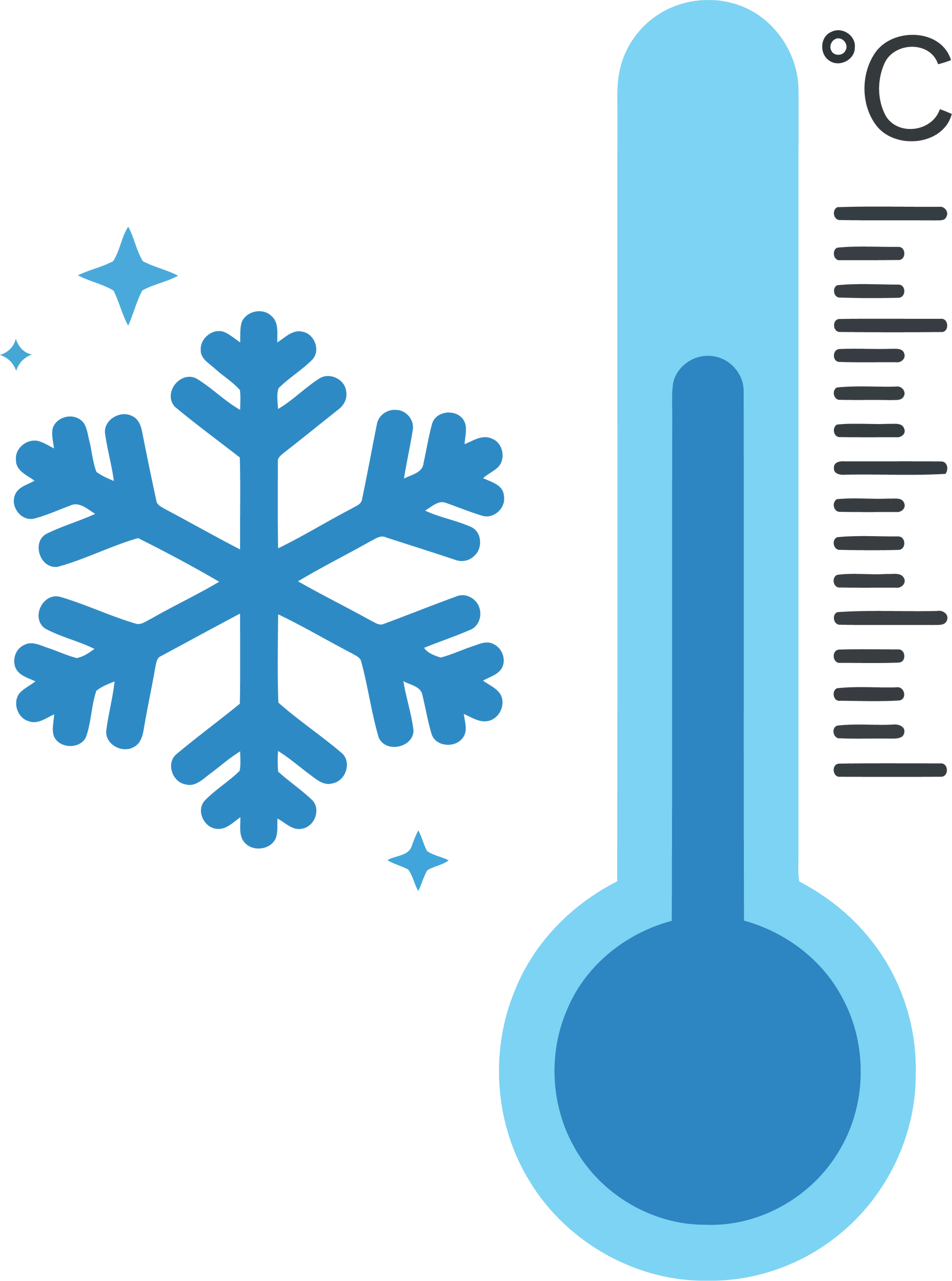 Thermostat avec un flocon de neige bleu