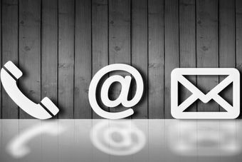 Kontaktsymbole Telefon, Web und E-Mail