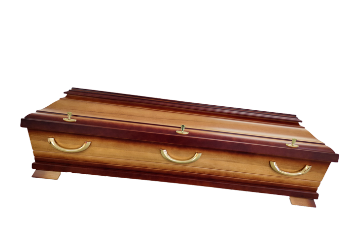 Sarg: Bavaria Truhe, Nussbaum, patiniert