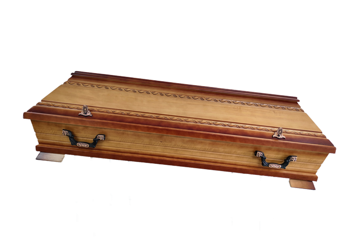 Sarg: Blätterranke, Nussbaum, patiniert