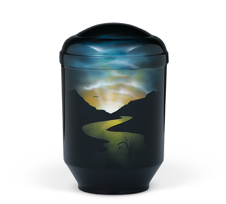 Urne mit Landschaft