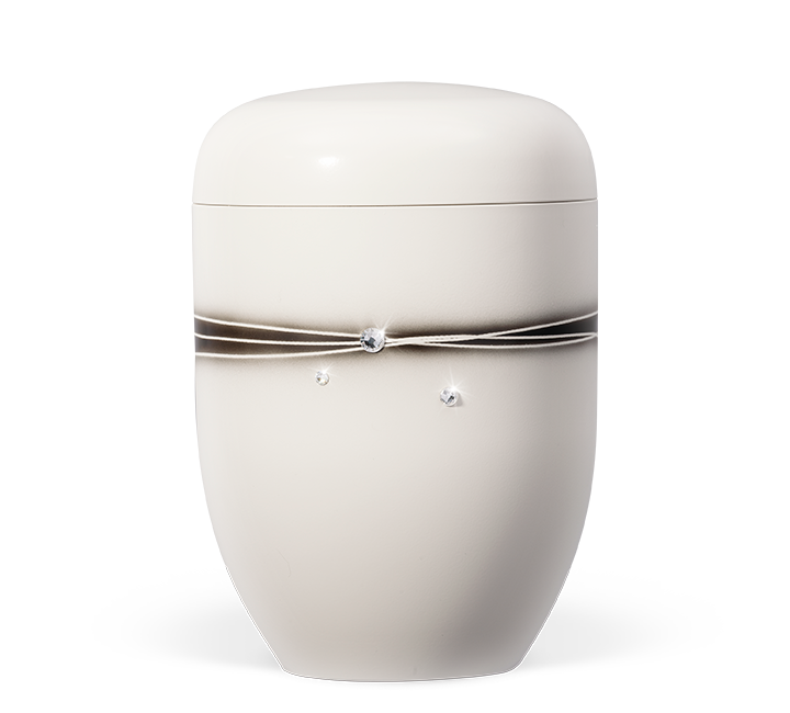 Weiße Urne mit Details