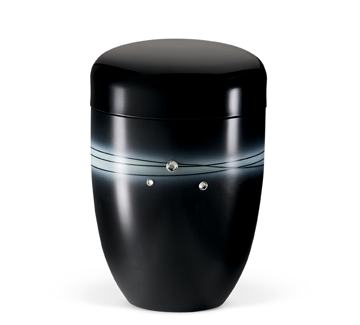 Schwarze Urne mit Details