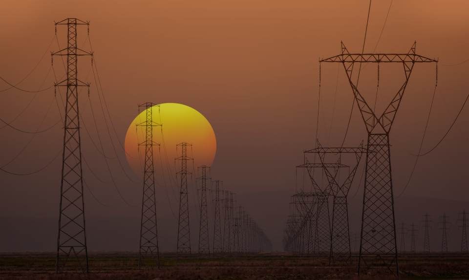 Sonnenuntergang Strommasten