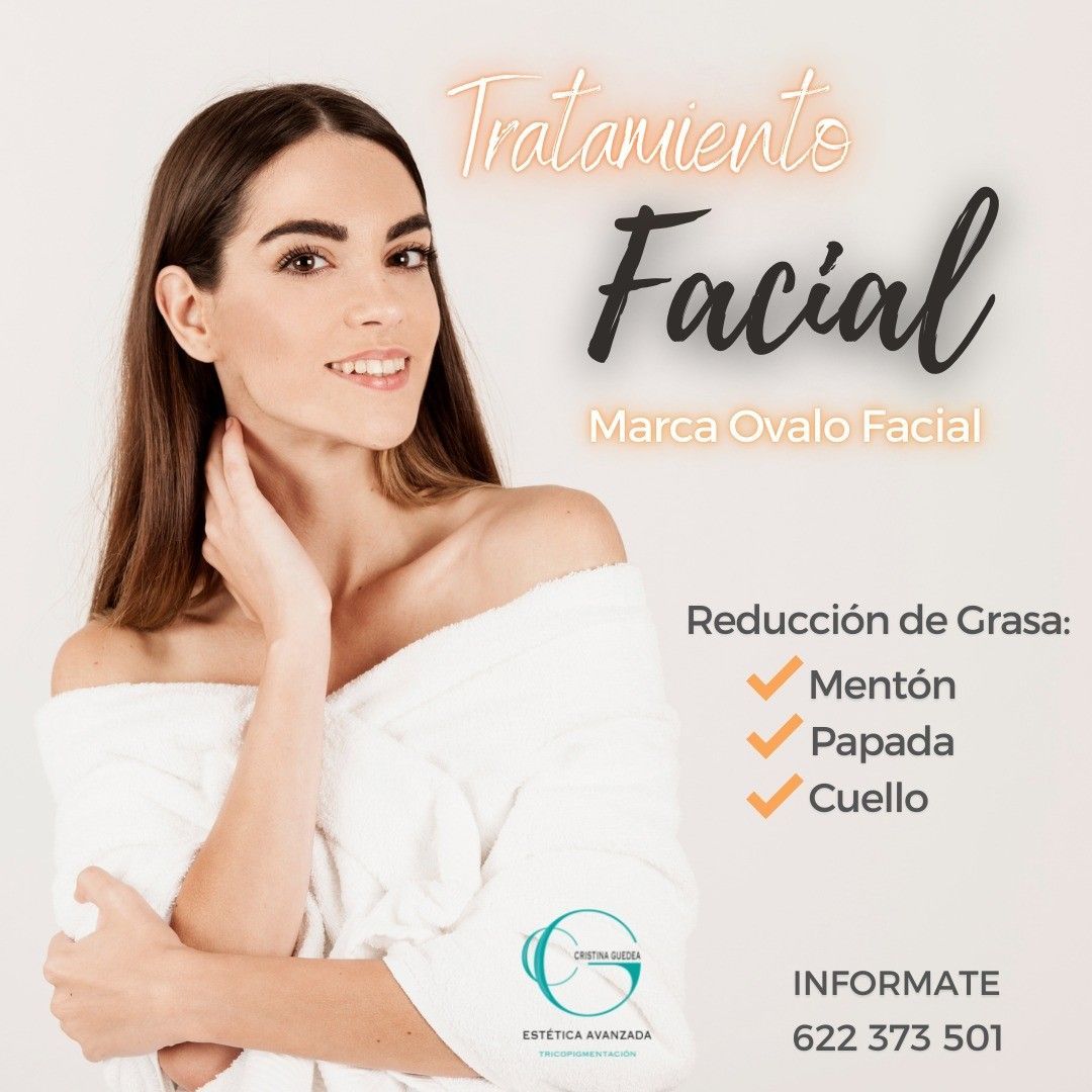 Un anuncio de tratamientos faciales en español.