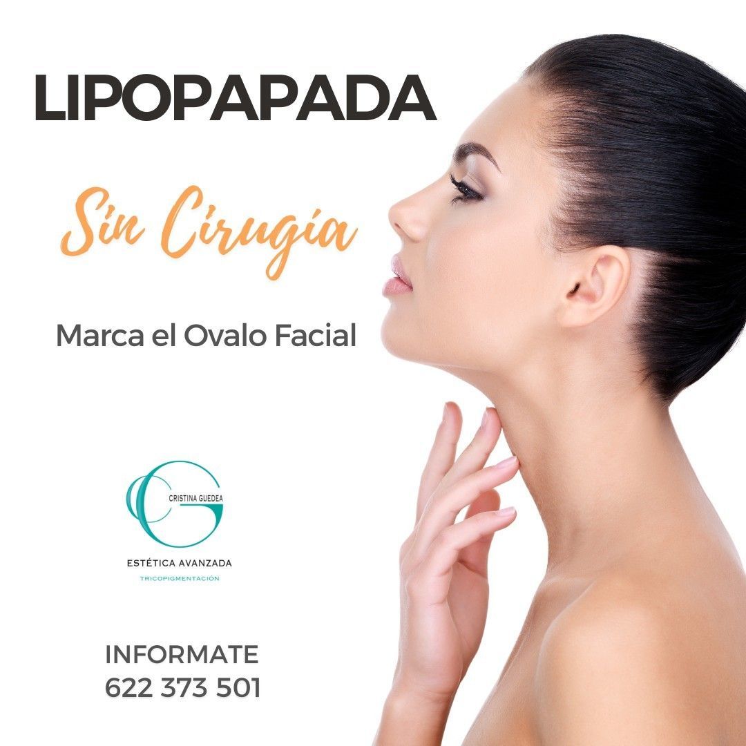 En un anuncio de lipopapada se muestra el cuello de una mujer.