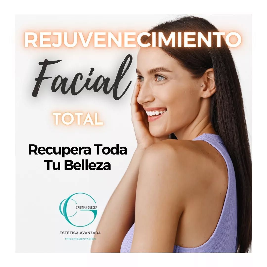 Un anuncio de rejuvenecimiento facial total muestra a una mujer sonriendo